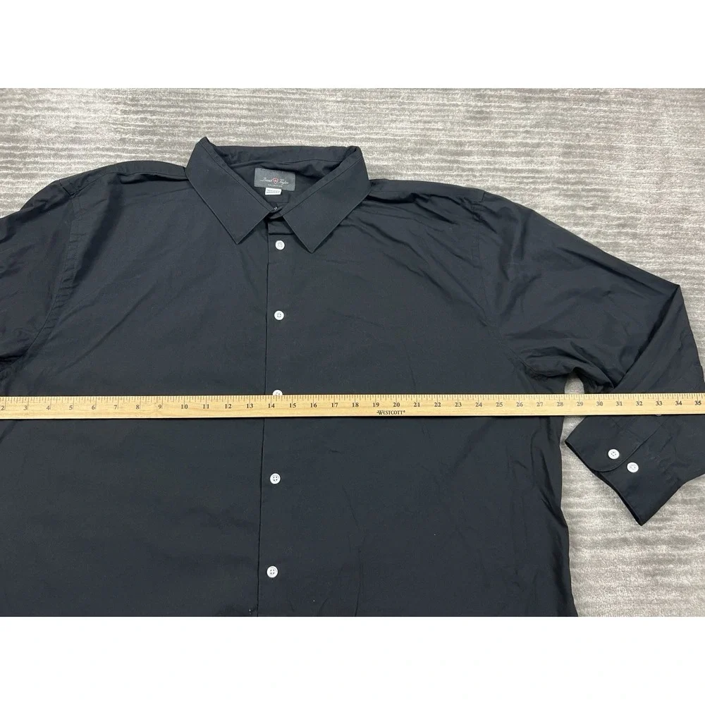 David Taylor‎ Shirt Mens 3XL Black Button Up Long Sleeve Cotton Blend Casual - Picture 4 of 12